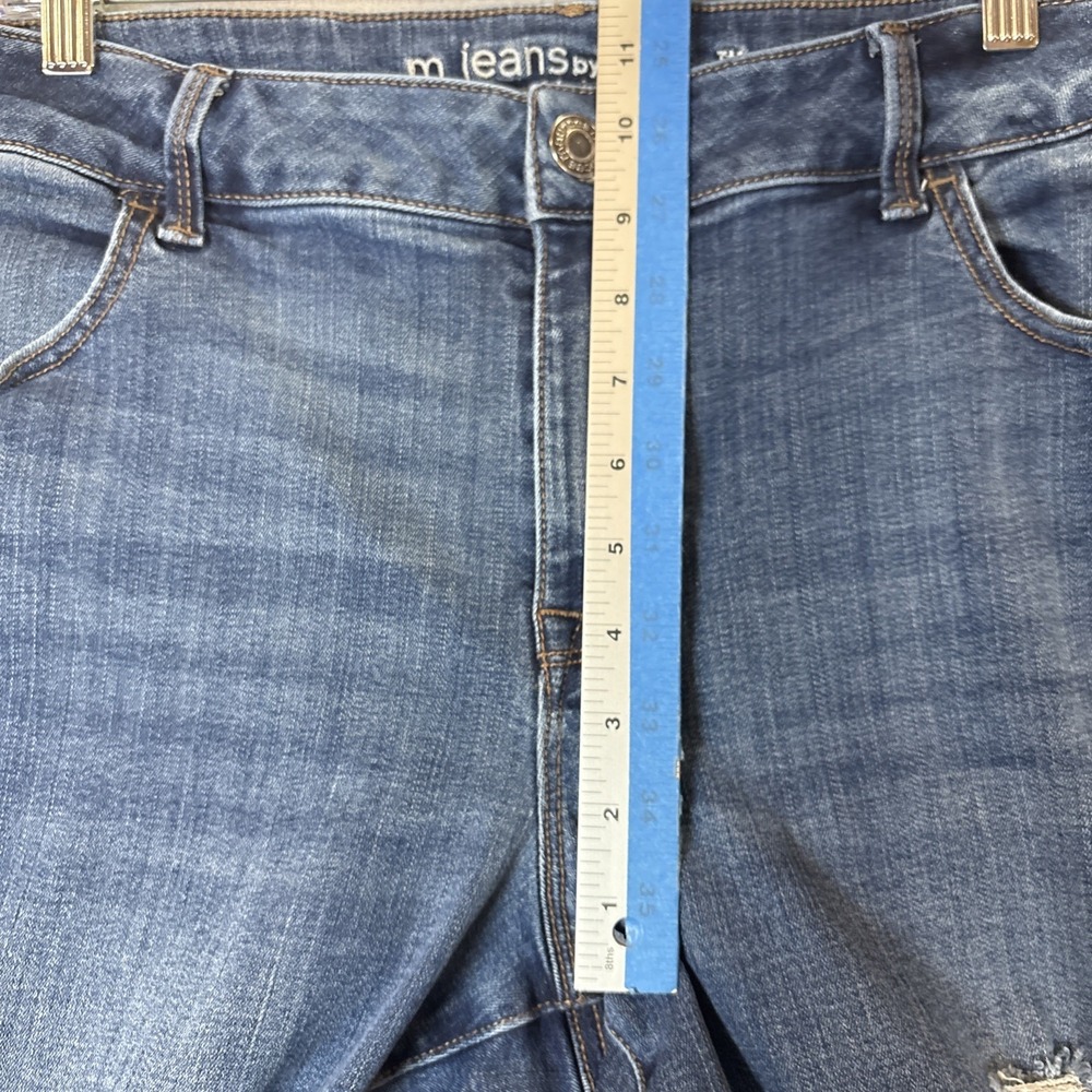 M Jeans By Maurices Size 18W Short Skinny Mid Rise Stretch Jeans Distressed - Picture 6 of 10